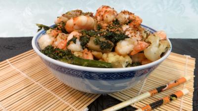 gingembre en poudre : Cappellini aux crevettes