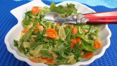plat sucré salé : Plat de haricots plats à l'aigre doux