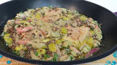 Légumes : Wok de lentilles à la sauce moutarde