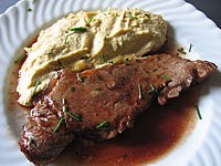 Recette Contrefilet purée de pois chiche