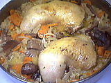 champignon forestier : Assiette de cuisses de poulet forestières