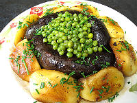 Image : recette Boudin aux pommes et aux petits pois