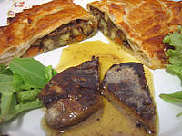 jaune d'oeuf : Foie gras et son chausson aux cèpes et panais
