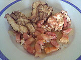 veau : Assiette de cervelle de veau aux lardons