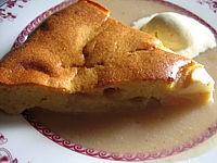 farine complète : Tranche de clafoutis aux poires