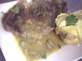 sauce chaude à base de moutarde : Entrecôte sauce moutarde