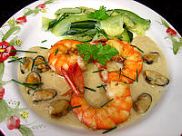 Recette Gambas à la crème d'oignons et au Madère