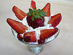 Bananes et fraises chantilly