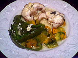 Recette Assiette de roussette aux poivrons