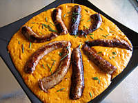 purée de légumes : Plat de purée de poivrons rouges