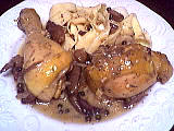 champignon : Assiette de poulet au poivre vert