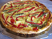 tarte salée : Tarte aux asperges poivron et jambon