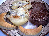 Tournedos aux poires et au roquefort