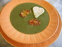 lotte : Assiette de velouté d'épinards et lotte