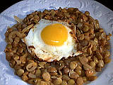 Image : Assiette de lentilles aux oignons