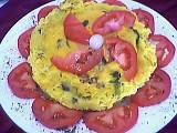 Oeufs : Assiette d'omelette aux épinards