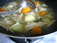 sauge : Wok de soupe de raie aux herbes aromatiques