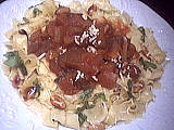 Recette Assiette de tagliatelles aux aubergines