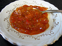 poire : Coupelle de chutney aux poivrons