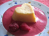 Image : recette Coeurs de semoule aux framboises
