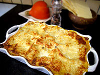 lasagne : Plat de lasagnes au potimarron et saint-agur