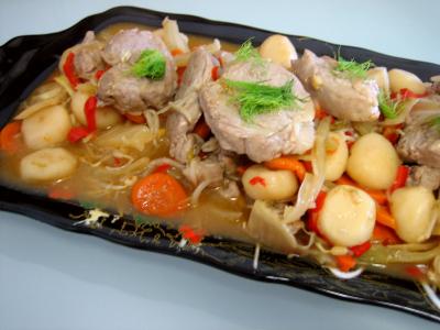 Photo : sauté de porc aux châtaignes