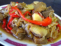 Aubergines aux oignons et gingembre
