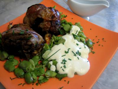 Recette Souris d'agneau aux fèves et au parmesan