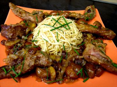 Recette Assiette d'aiguillettes de canard aux mirabelles