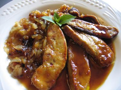 Recette Foie gras aux oignons confits
