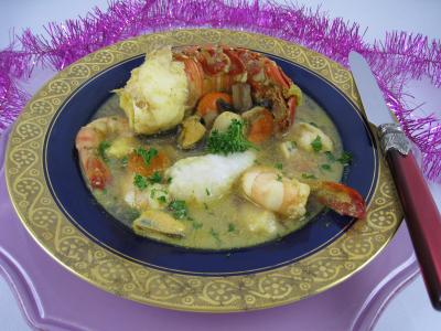 Recette Assiette de crustacés et de lotte
