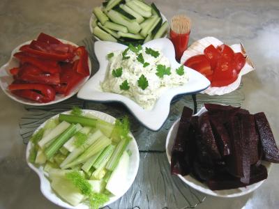 Recette Ramequins d'amuse-bouche aux crudités et sa sauce ricotta