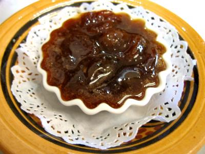 sucre cassonnade : Ramequin de confiture de mirabelles au Martini