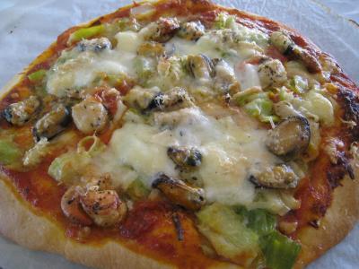 Image : recette Pizza marinara aux moules à l'italienne