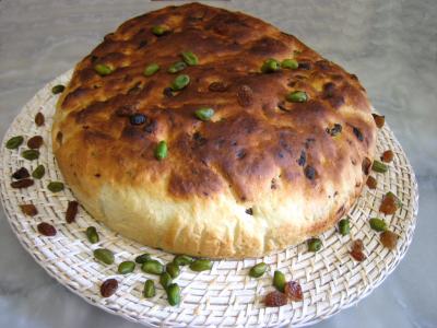 levure de boulanger : Pain aux raisins et aux pistaches