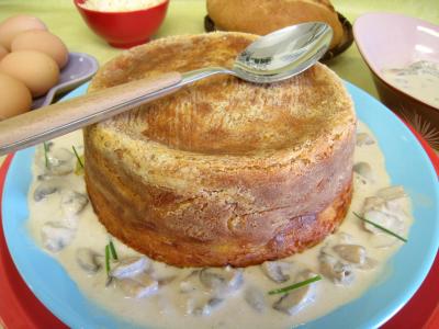 champignon : Pouding à la mozzarella et sa sauce aux champignons