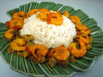 huile de tournesol : Assiette de crevettes à la réunionnaise