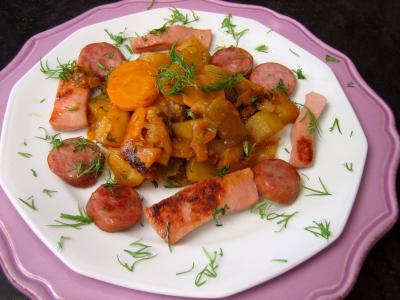 Image : recette Ragoût de saucisses fumées