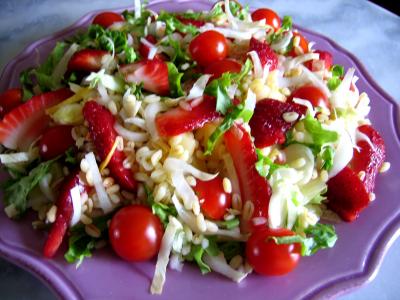 Image : recette Salade de blé aux fruits