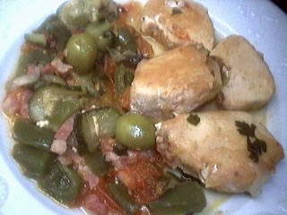 Recette Blancs de poulet aux poivrons