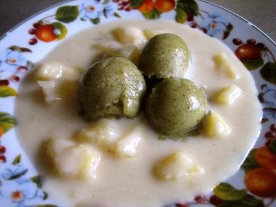 Recette Assiette de sorbet aux kiwis et sa crème à l'ananas