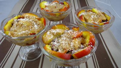 framboise : Verrines de blanquette de nectarines aux fruits rouges