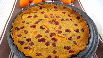 sucre entier : Clafoutis aux framboises et aux abricots