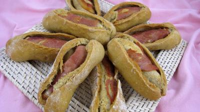 levure de boulanger : Petits pains au jambon