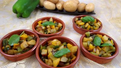 Recette Pommes de terre aux poivrons