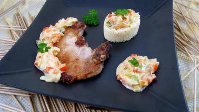 Porc : Assiette de côtes de porc au lait de coco