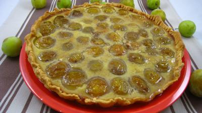 pâte brisée à l'oeuf : Assiette d'une tarte aux mirabelles
