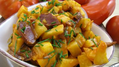 Image : recette Céleri-rave aux gésiers confits façon landaise