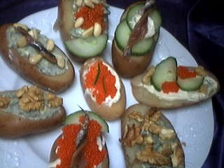 Recette Assiette de canapés aux pommes de terre