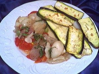Au micro-ondes : Assiette de calamars aux poivrons